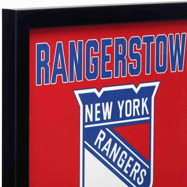 New York Rangers Team Spirit Framed Wood Wall Decor Open Road Brands